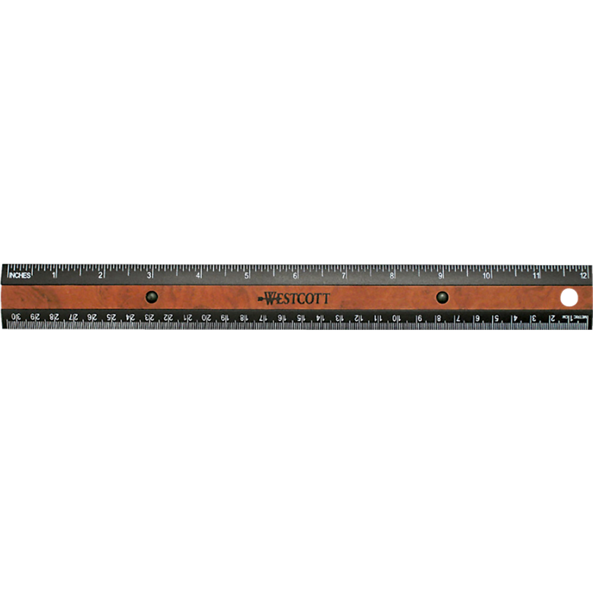 Westcott® KleenEarth® Antimicrobial Wood Inlay Ruler 12" (30 cm)