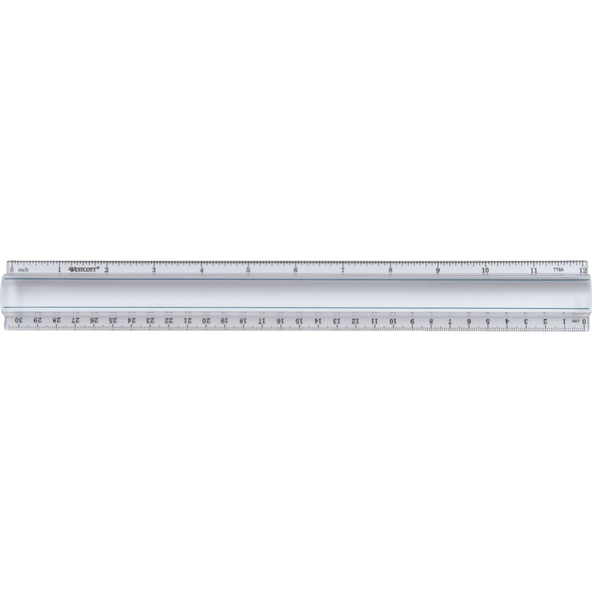 Westcott® Magnifying Ruler 12" Clear with Blue Strip