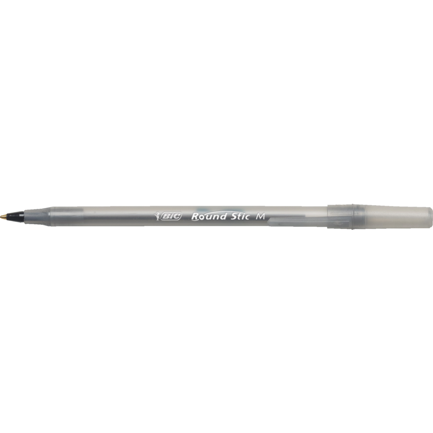 Bic® Round Stic® Pens Medium Point Black 12/box