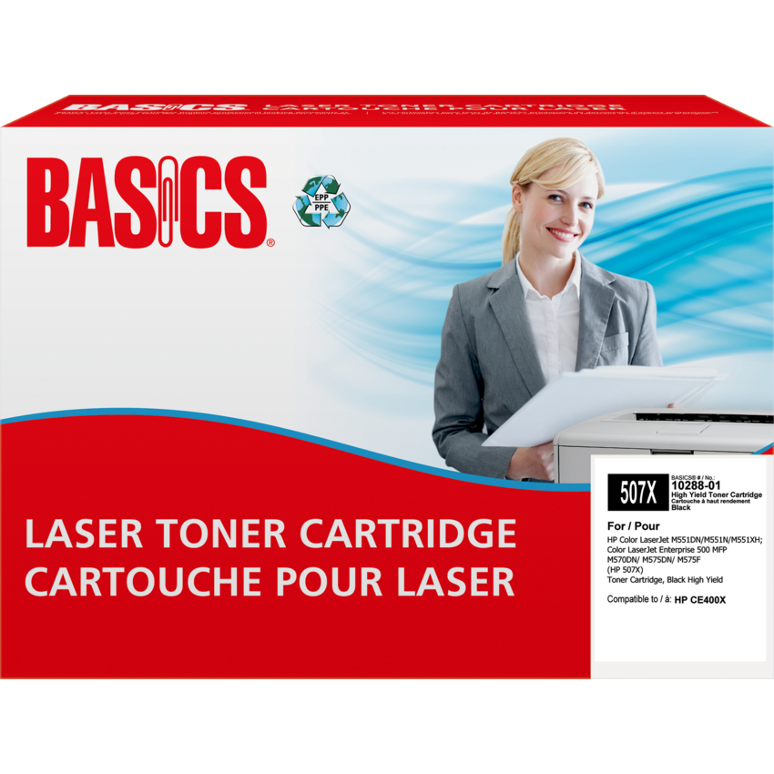 Basics® Remanufactured Laser Cartridge High Yield (HP 507X) Black