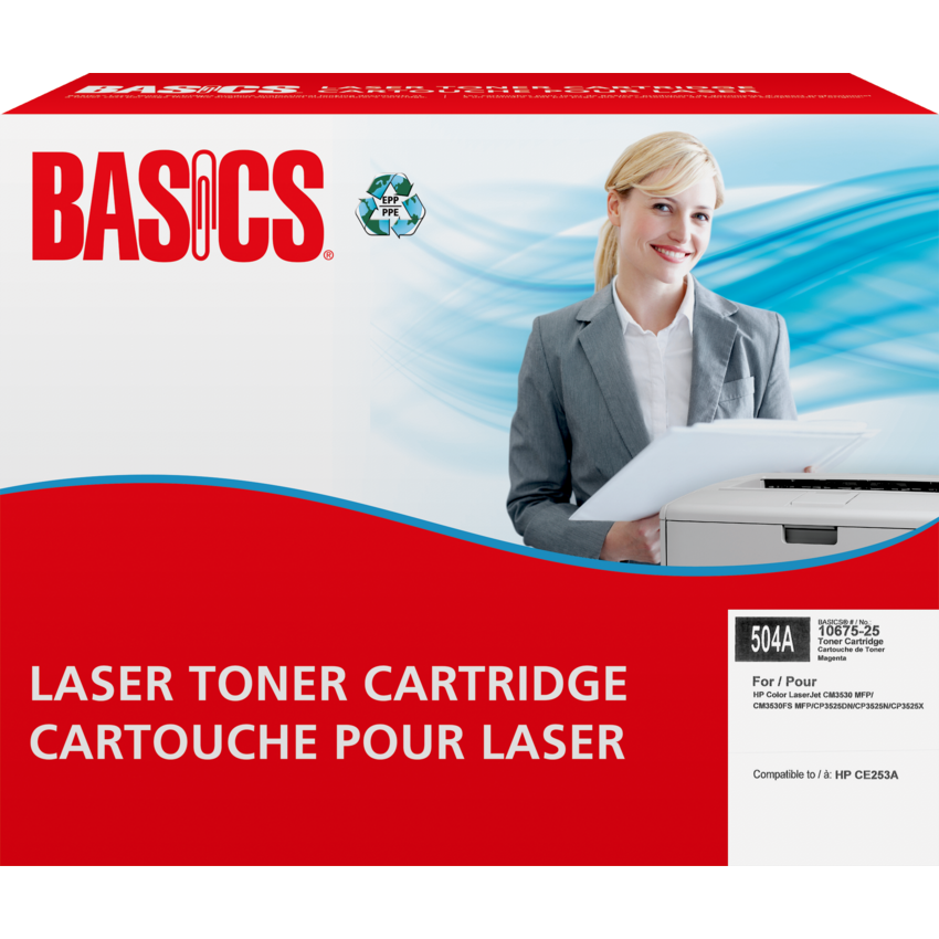 Basics® Remanufactured Laser Cartridge (HP 504A) Magenta