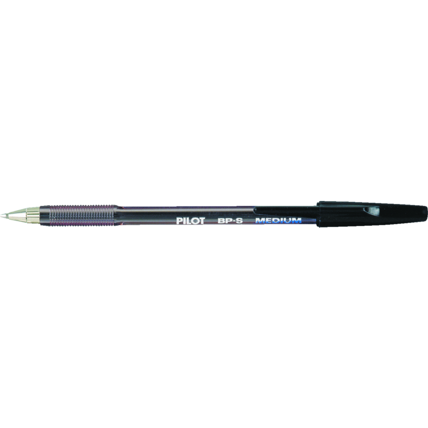 Pilot® BP-S Stick Pens Medium Point Black 12/box