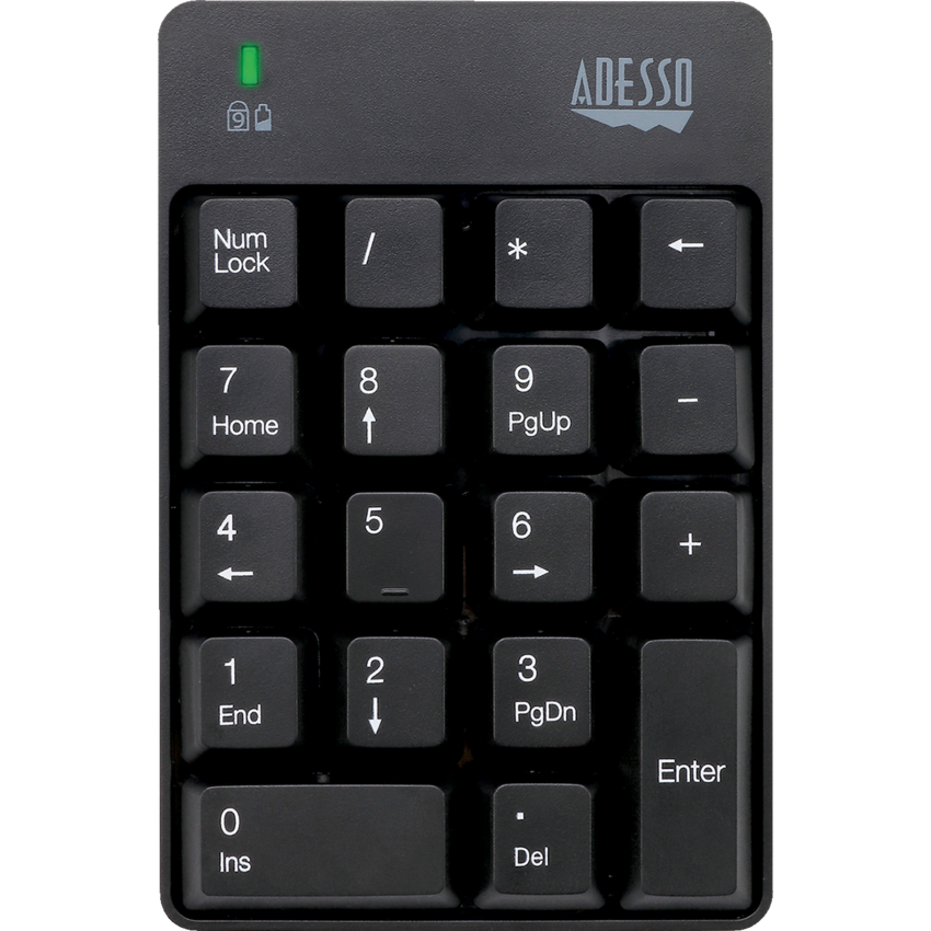 Adesso® Wireless Spill Resistant Numeric Keypad Black
