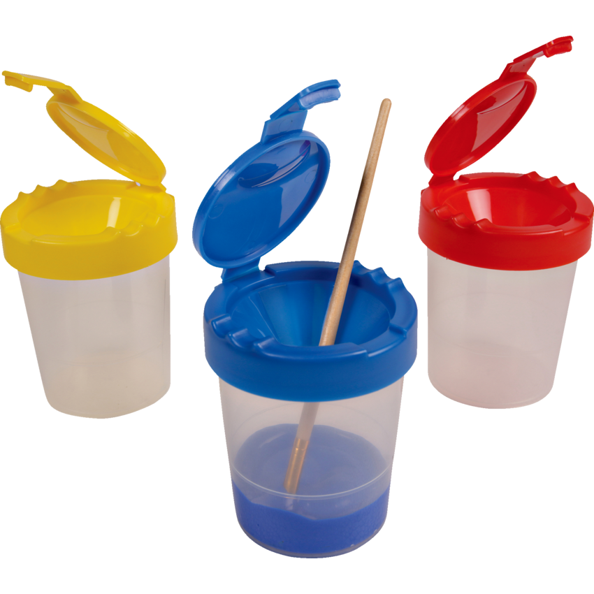 Deflecto® Antimicrobial Kids No Spill Paint Cup Red