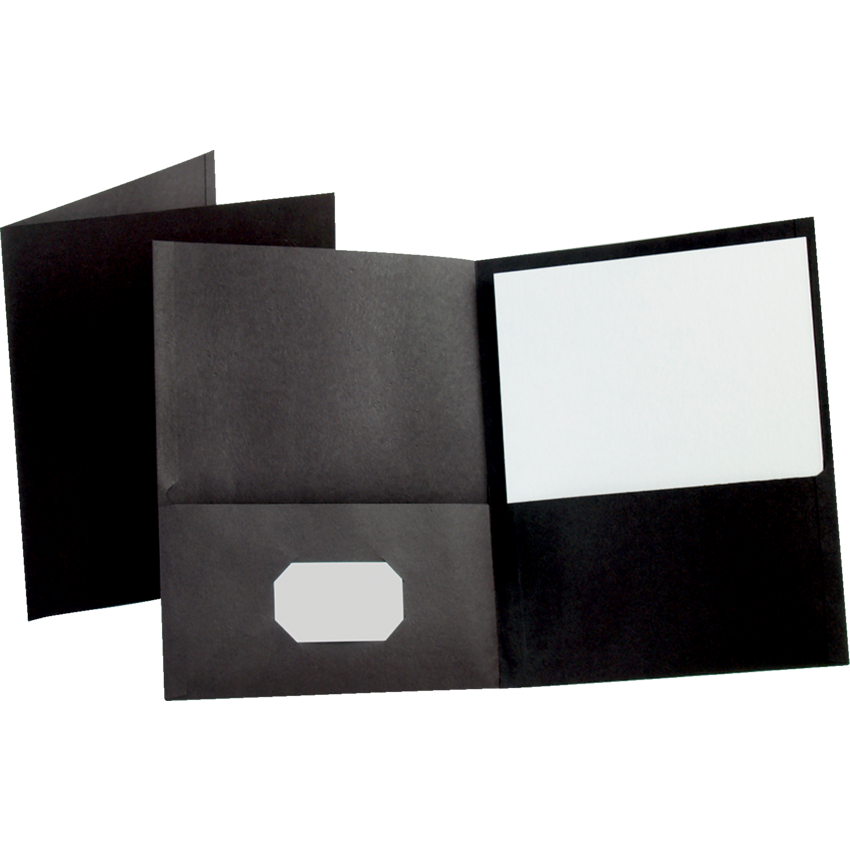 Oxford® Twin Pocket Portfolio Black 6/pkg