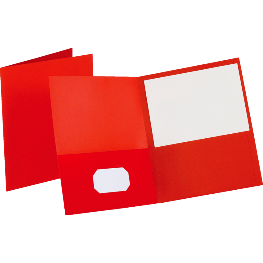 Oxford® Twin Pocket Portfolio Red 25/box