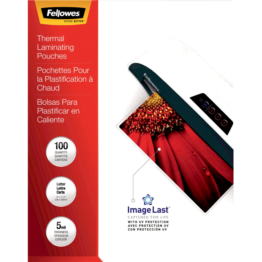 Fellowes® Thermal Laminating Pouches Letter 5 mil 100/pkg