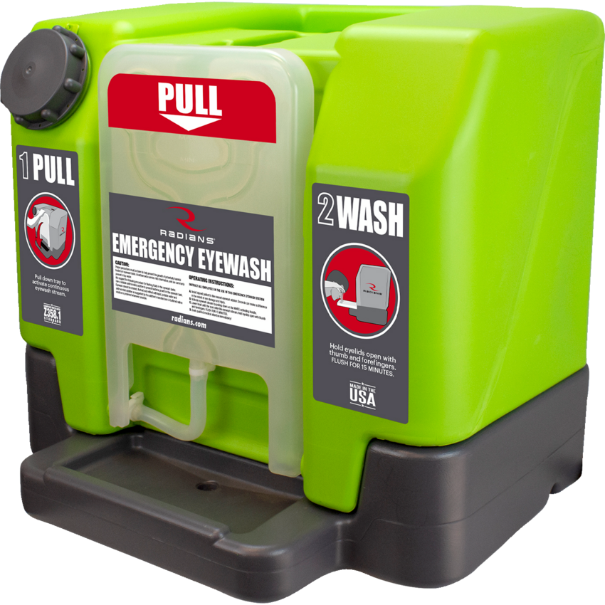 Radians® 15-Minute Emergency Eye Wash Station Green