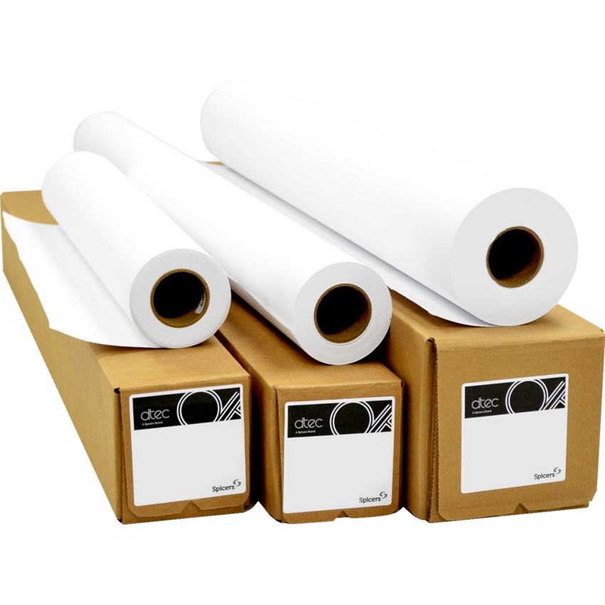 dtec® Reprographic Bond Wide Format Paper Untaped 2" Core 20 lb 24" x 150'