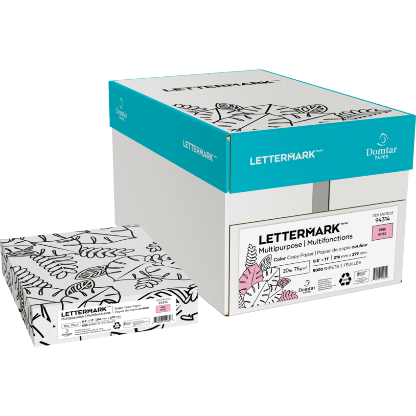 Domtar Lettermark™ Colors Multipurpose Coloured Paper Letter Pink 500/pkg