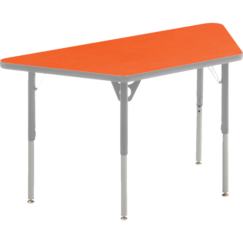 Mitybilt Aktivity Collaborative Learning Trapezoid Tables 24" x 48" Tangerine/Silver