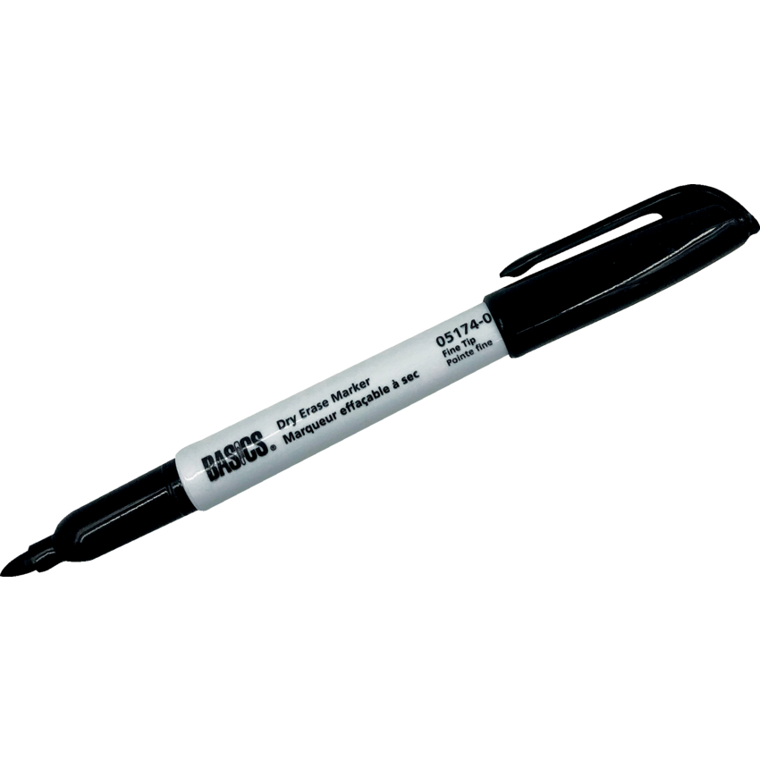 Basics® Dry Erase Pen Style Markers Fine Assorted Colours 4/pkg