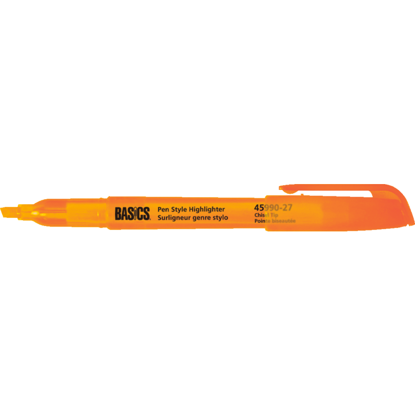 Basics® Pen Style Highlighters Orange 12/box
