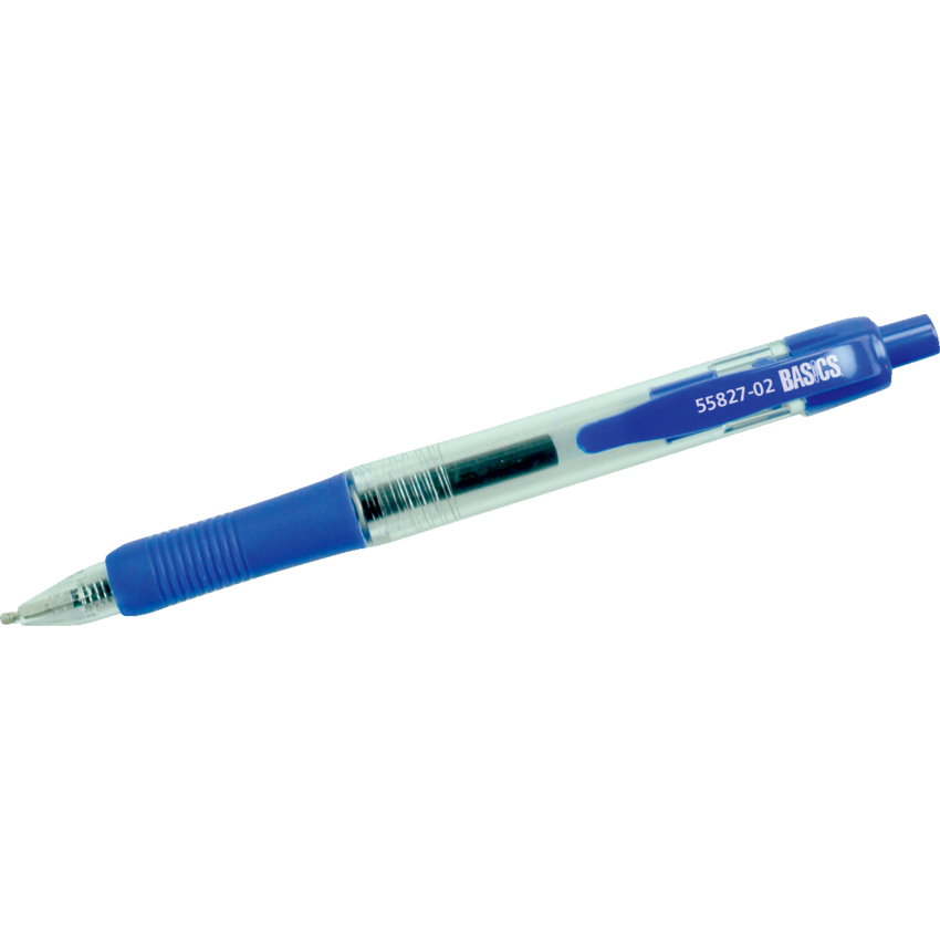 Basics® Retractable Gel Grip Roller Pens 0.7 mm Blue 12/box