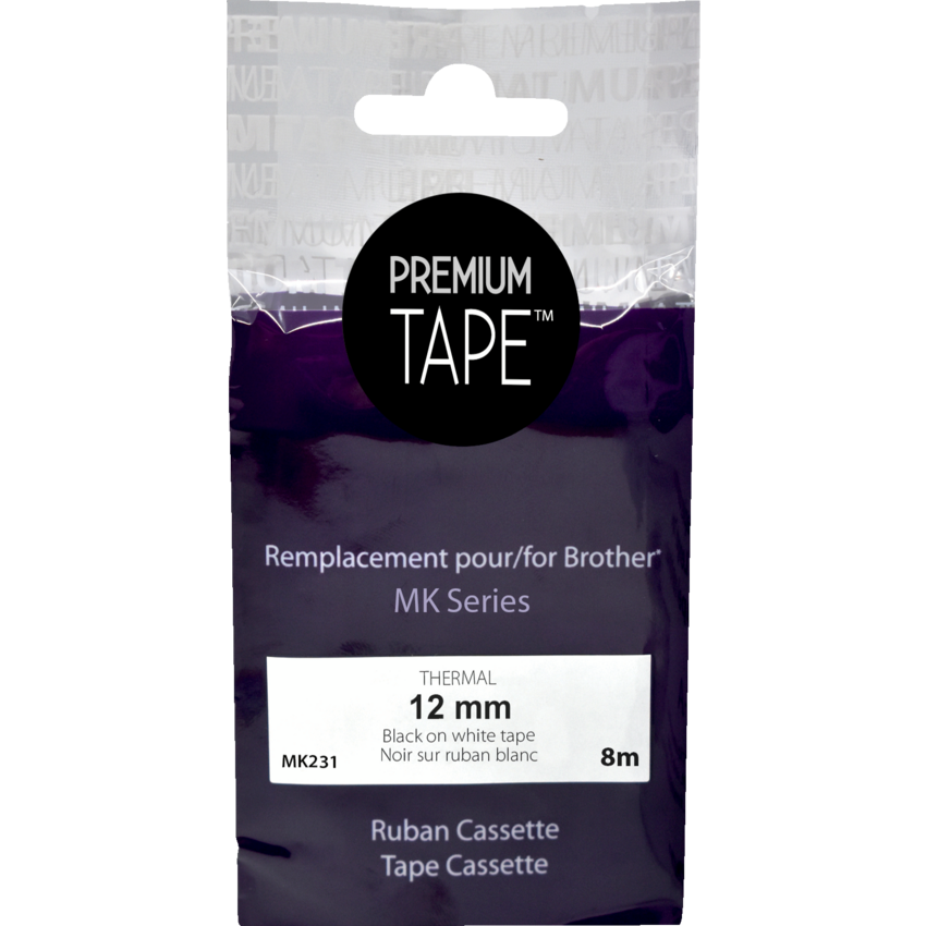 Premium Tape™ Compatible Replacement Tape MK-231 1/2" x 26' Black on White