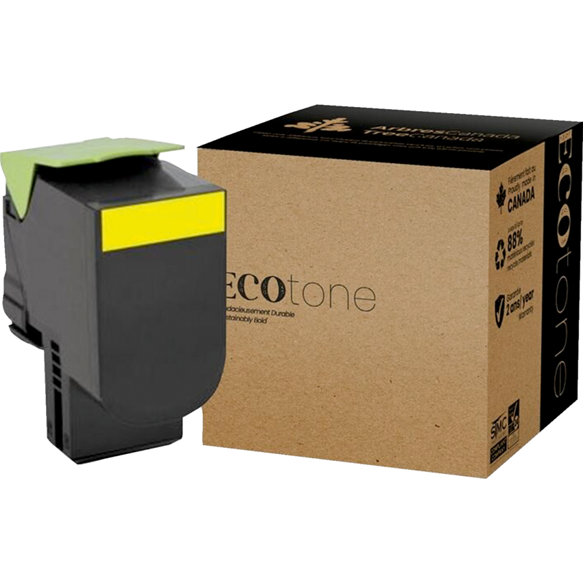 EcoTone® Remanufactured Laser Cartridge (Lex 71B10Y0) Yellow