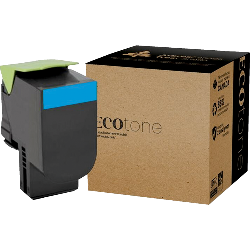 EcoTone® Remanufactured Laser Cartridge (Lex 78C10C0) Cyan
