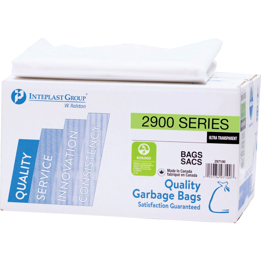Ralston 2900 Series EcoLogo™ Industrial Garbage Bags Extra Strong 30" x 38" Clear 125/box
