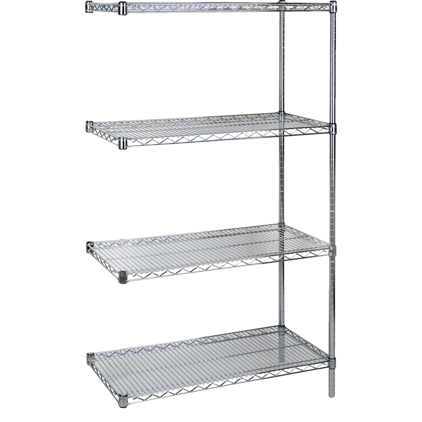 Kleton® Heavy Duty Chromate Wire Shelving 4 Shelves 72"W x 24"D x 63"H