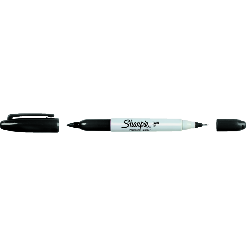 Sharpie® Twin Tip Permanent Markers Black 12/box