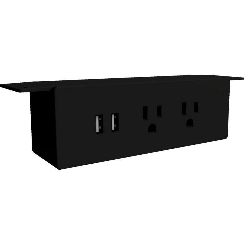 Heartwood Undermount Power Bar with USB Black
