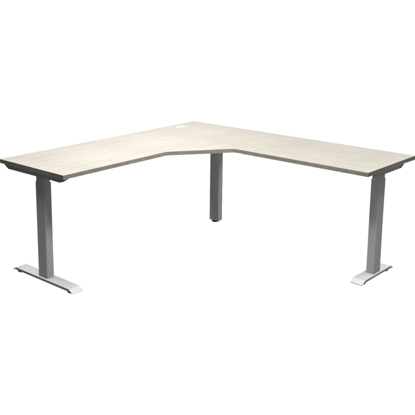 Heartwood Athena Sit-To-Stand Height Adjustable Corner Desk 71"W x 71"D x 28-1/2" - 46-1/2"H Winter Wood Finish