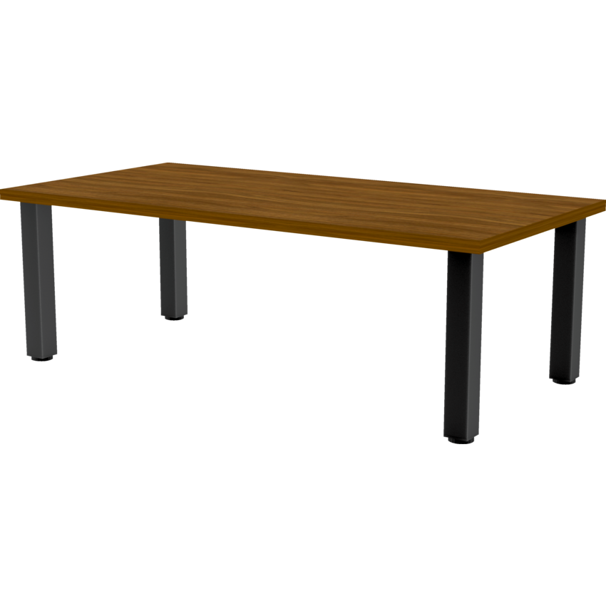 Heartwood Innovations Coffee Table Rectangle 48"W x 24"D x 17"H Black Walnut finish/Black legs