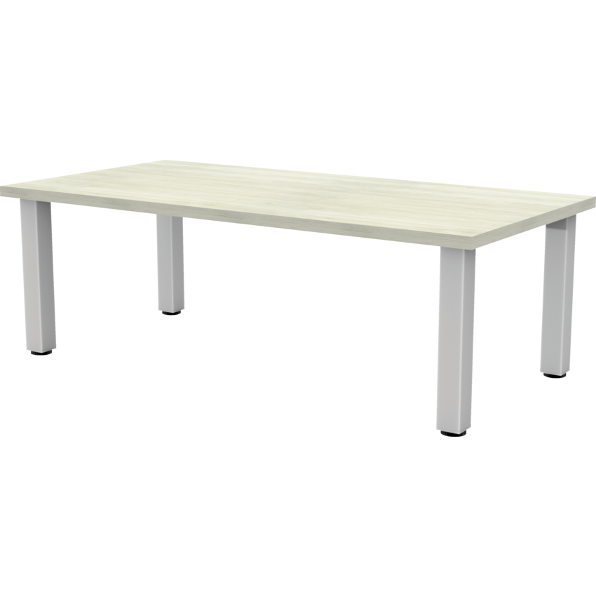 Heartwood Innovations Coffee Table Rectangle 48"W x 24"D x 17"H Winter Wood finish/Silver legs