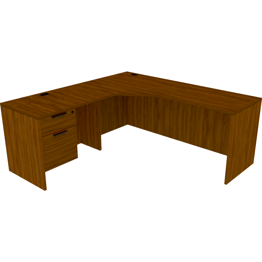 Heartwood Innovations Series L-Suite Workstation 72"W x 72"D x 29"H Black Walnut