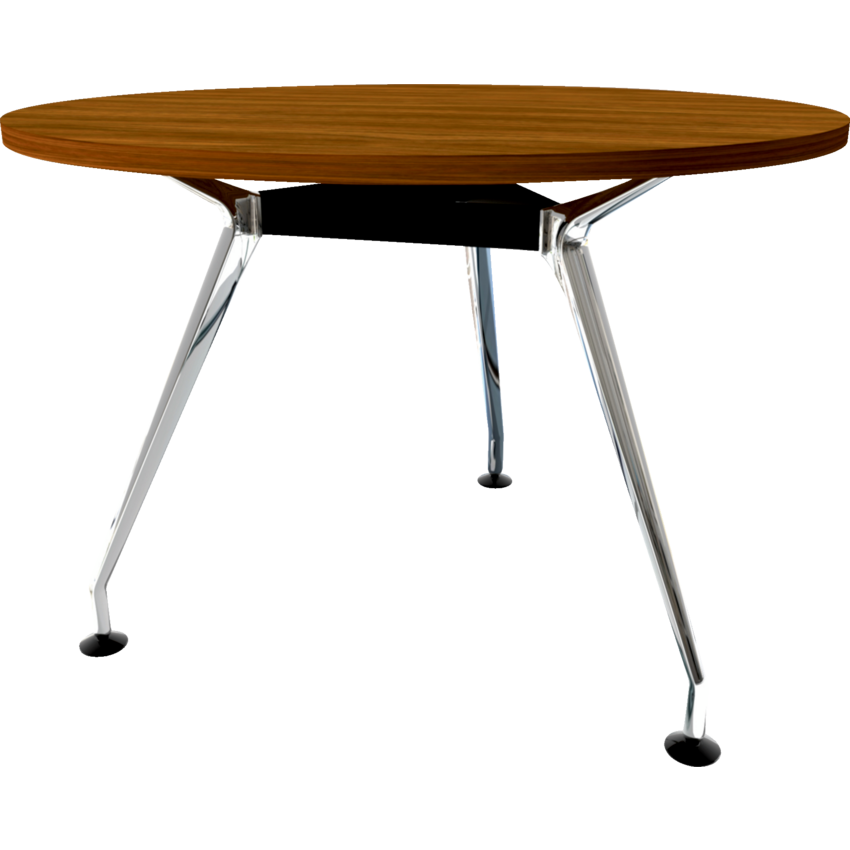 Heartwood Innovations Upscale Meeting Table Round Top 4 people Black Walnut/Black