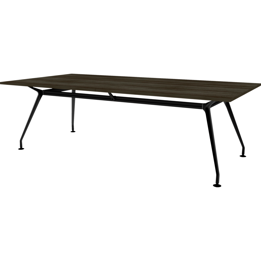 Heartwood Innovations Upscale Meeting Table Rectanglular 8 people Grey Dusk/Black