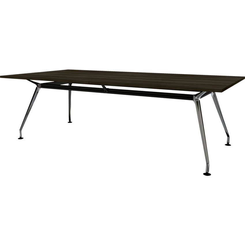 Heartwood Innovations Upscale Meeting Table Rectanglular 8 people Grey Dusk/Chrome