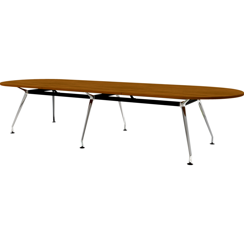 Heartwood Innovations Upscale Meeting Table Racetrack 12 people Black Walnut/Chrome