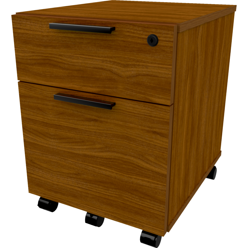 Heartwood Levels Series Laminate Mobile File Pedestal Box/File Black Walnut Finish