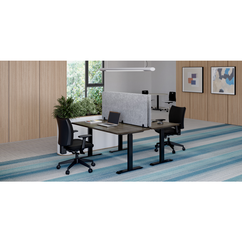Heartwood Innovations Acoustic Panel Top Mount 25"H x 72"W Charcoal Grey and Black