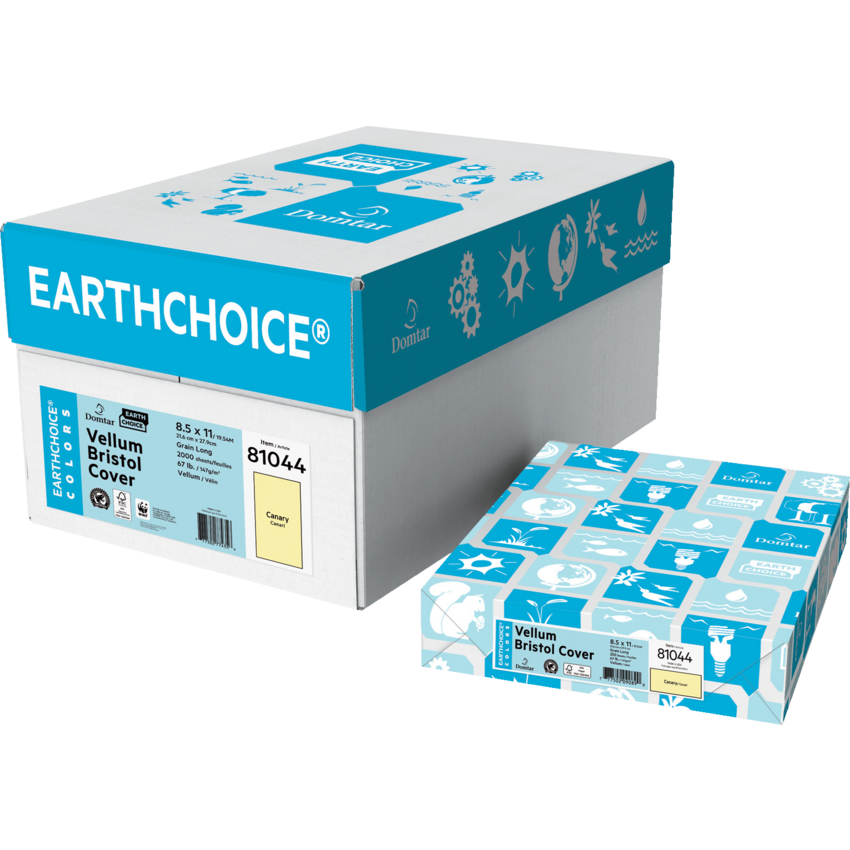 Domtar EarthChoice®Colors Vellum Bristol Cover Stock 67 lb Letter Canary 250/pkg