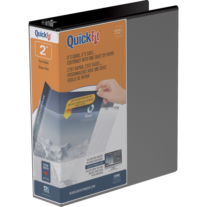 Davis Group QuickFit® View D-Ring Binder 2" Black