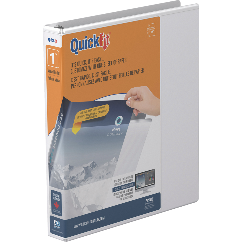 Davis Group QuickFit® View Round Ring Binder 1" White