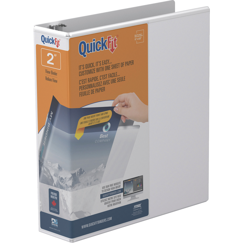 Davis Group QuickFit® View Round Ring Binder 2" White